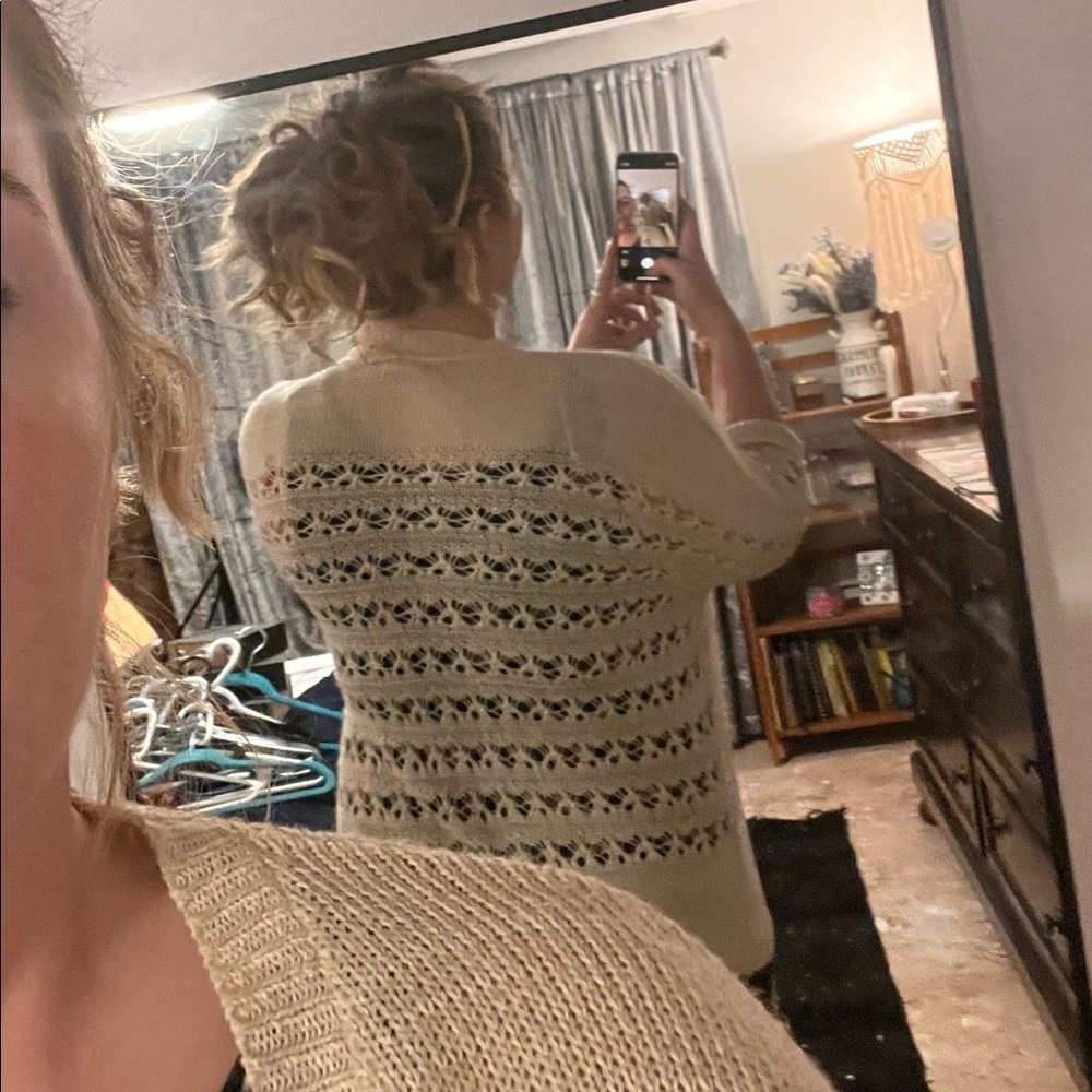 Cream knitwear cover up